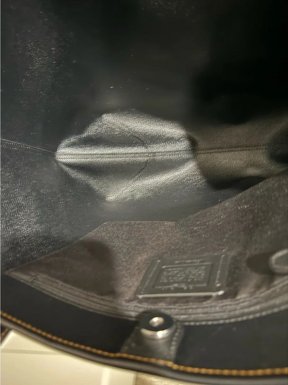 Coach Black Signature Canvas Tote with Moon & Cat Graphic - Picture 4 of 4